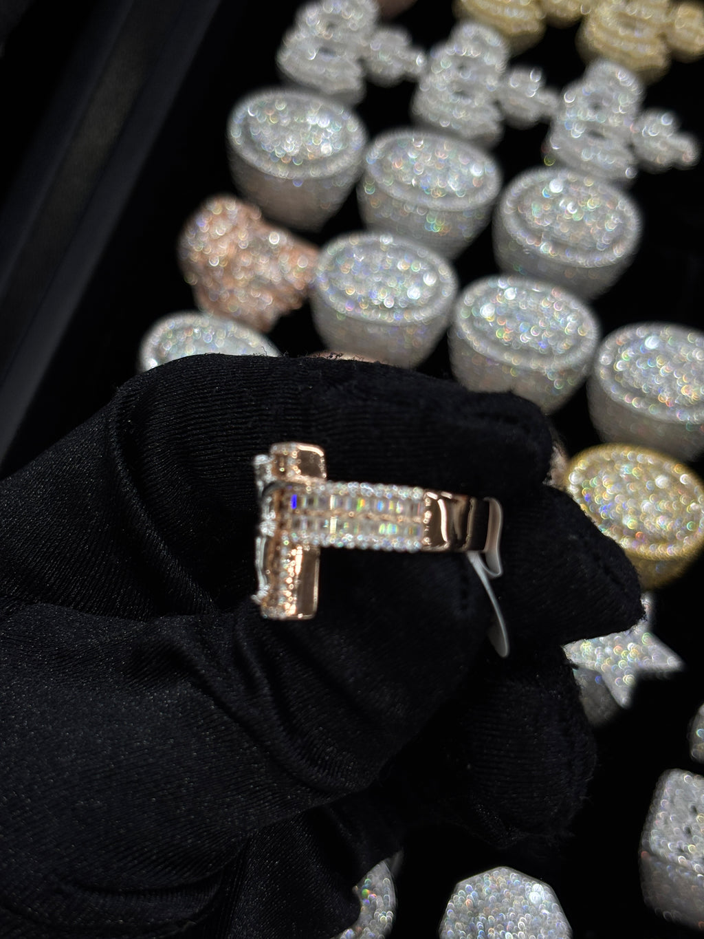 Luxury Cross Ring in Sterling Silver – Baguette & Round Cut