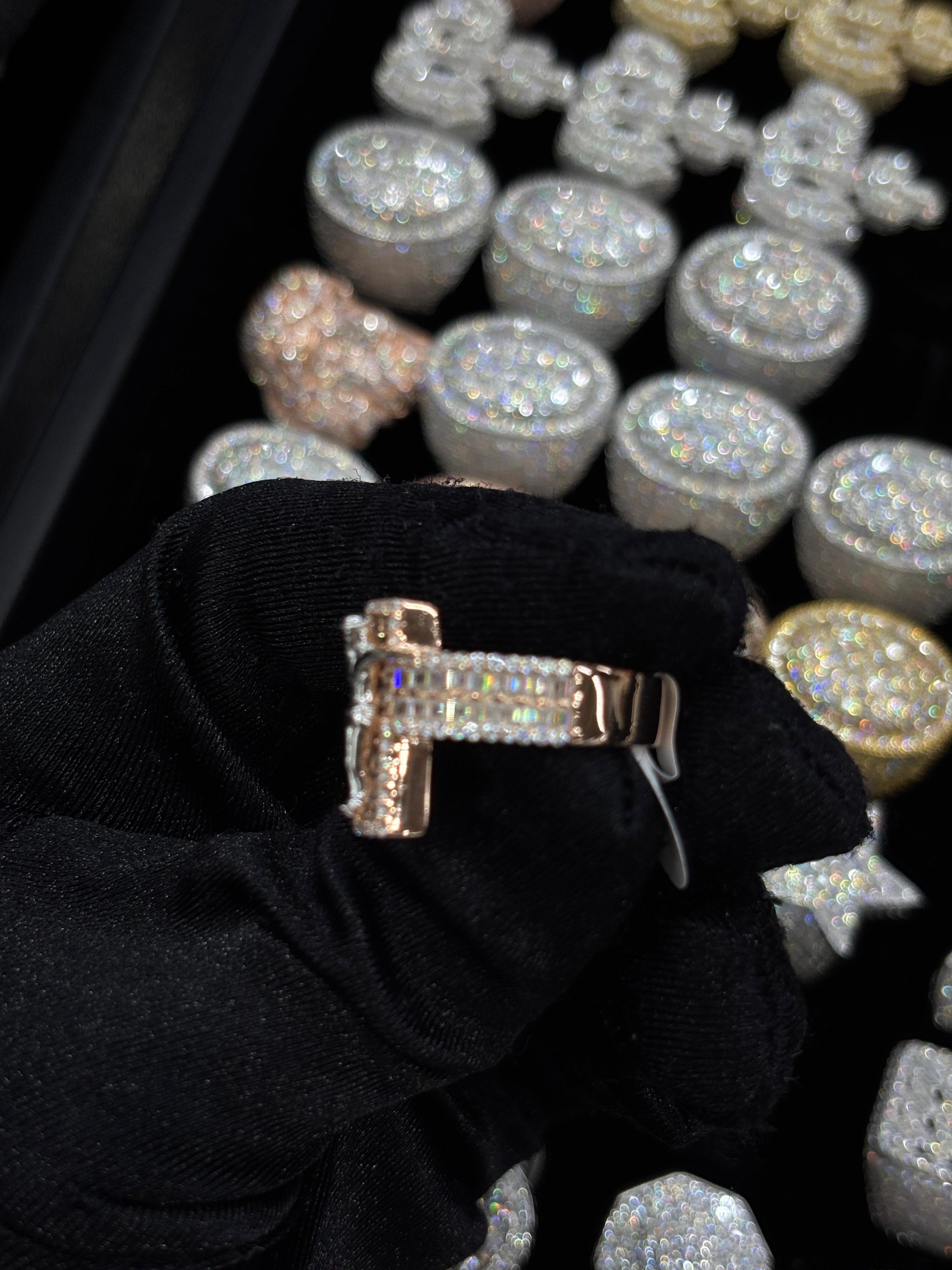 Luxury Cross Ring in Sterling Silver – Baguette & Round Cut